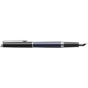 Hemisphere colour blocking fountain pen with palladium trim, blue Blue,black