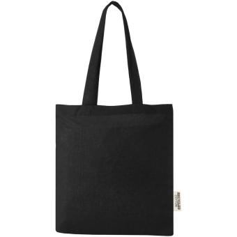 Madras 140 g/m2 GRS recycled cotton tote bag 7L Black