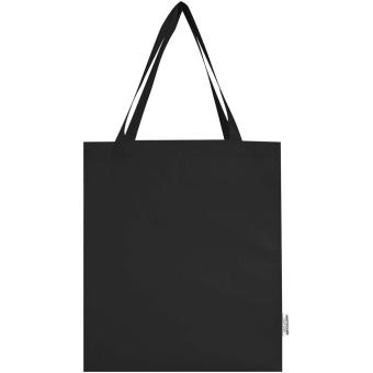 Madras 140 g/m² GRS recycled cotton gusset tote bag Black