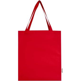 Madras 140 g/m² GRS recycled cotton gusset tote bag Red