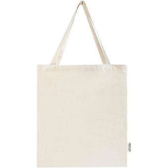 Madras 140 g/m² GRS recycled cotton gusset tote bag Nature