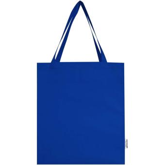 Madras 140 g/m² GRS recycled cotton gusset tote bag Dark blue