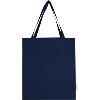 Madras 140 g/m² GRS recycled cotton gusset tote bag Navy