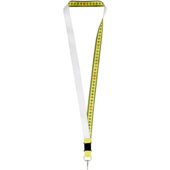 Isla 1-metre sublimation lanyard with safety breakaway Yellow