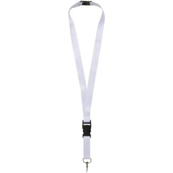 Balta recycled PET lanyard with safety breakaway and buckle, black/white Black/white | 10mm