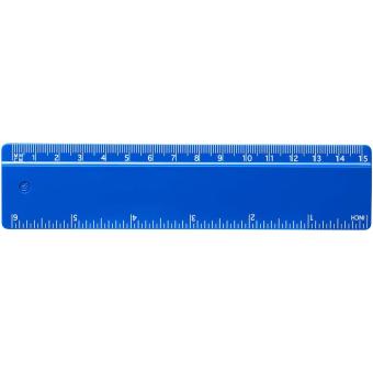 Renzo 15 cm plastic ruler Aztec blue