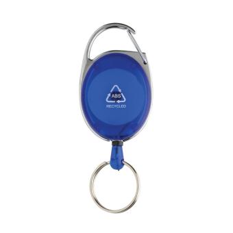 XD Collection RCS recycled ABS roller clip keychain Aztec blue