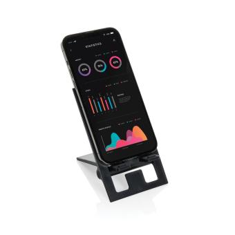 XD Collection SnapStand RCS recycled plastic foldable phone stand Black