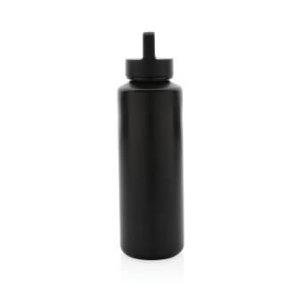 XD Collection RCS certified recycled PP water bottle with handle Black