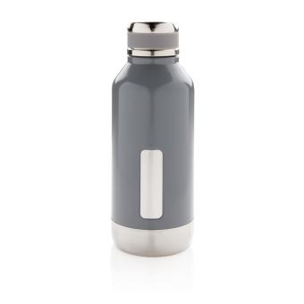 XD Collection Leak proof vacuum bottle with logo plate Convoy grey