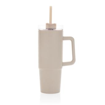 XD Collection Tana Becher aus RCS recyceltem Kunststoff mit Griff 900ml Beige