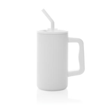 XD Collection Cube RCS certified recycled steel mug 800ml White