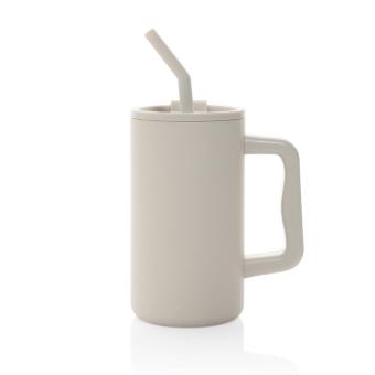 XD Collection Cube Becher aus RCS recyceltem Stahl 800ml Beige