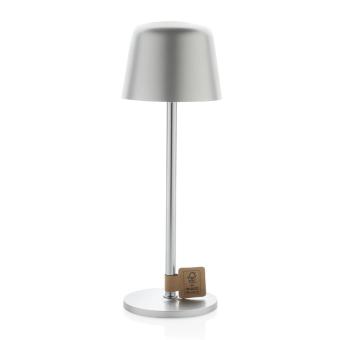 XD Collection Zenic RCS recycled plastic USB re-chargable table lamp Silver