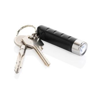 XD Collection Globix RCS recycled plastic USB re-chargeable keychain torch Black