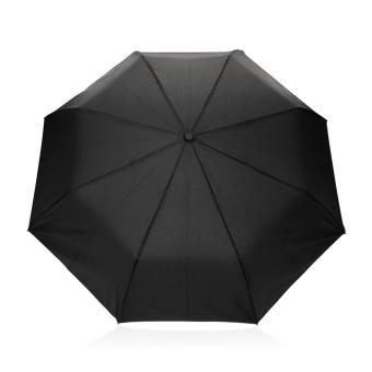 XD Collection Kaycey 21" AWARE™ RPET Acacia wood mini auto open umbrella Black