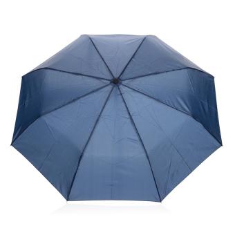 XD Collection Yara 21" AWARE™ RPET solid colour umbrella with carabiner Navy