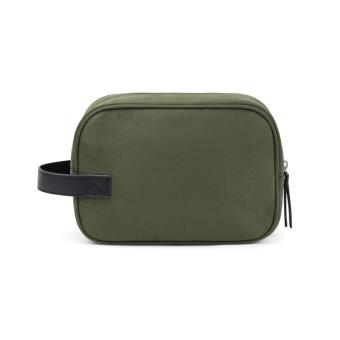 VINGA Marlow RCS recycled polyester toiletry bag, green Green, black