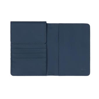 VINGA Baltimore RCS recycled polyester RFID passport cover Navy