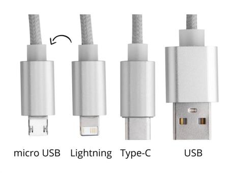 Scolt USB-Ladekabel Silber