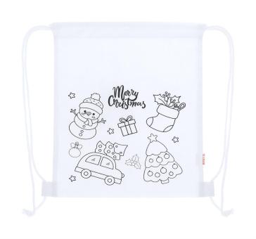 Taky colouring Christmas drawstring bag White