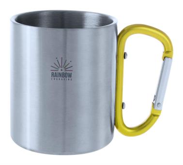 Bastic stainless steel mug, silver Silver, yellow