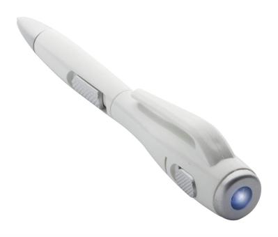 Senter ballpoint pen with flashlight White