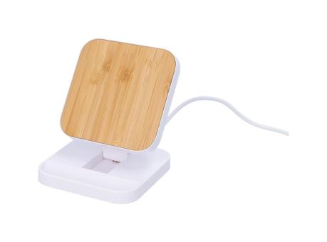 Rabso Wireless-Charger/Handyhalter, natur Natur,weiß