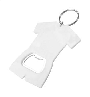 Soccer bottle opener keyring White