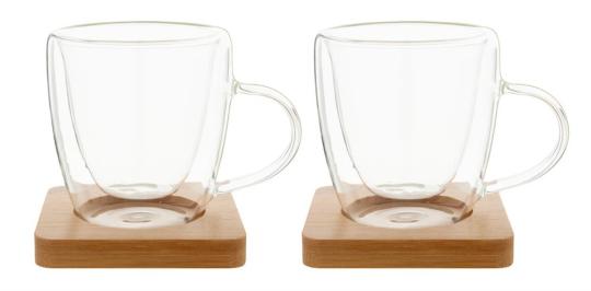 Mocaboo glass espresso cup set Nature