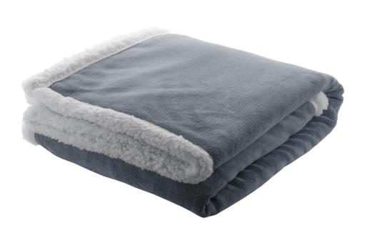 Sammia coral fleece blanket Dark grey/white