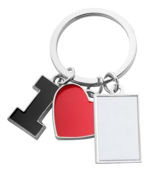 I Love keyring Silver/red