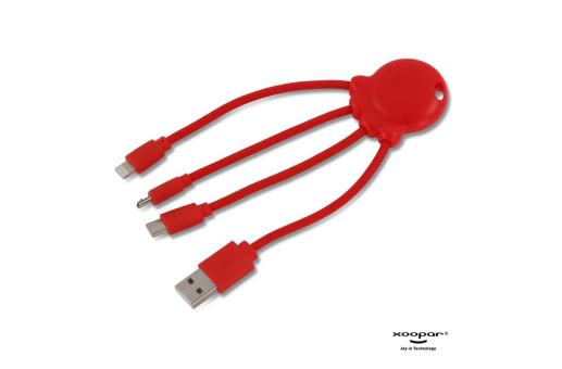 2087 | Xoopar Eco Octopus GRS Charging cable Red