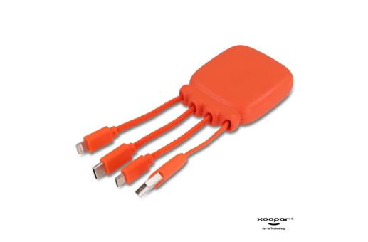 3192 | Xoopar Octopus Gamma 2 Bio Charging cable with 3.000mAh Powerbank Orange