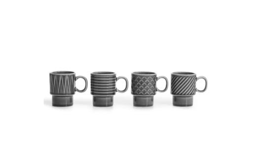 Sagaform Coffee & More Espresso Mug 4-pcs 100ml Dark grey