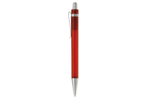 Ball pen Antarctica metal clip Transparent red