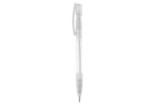 Nash ball pen rubber grip transparent, white White,transparent