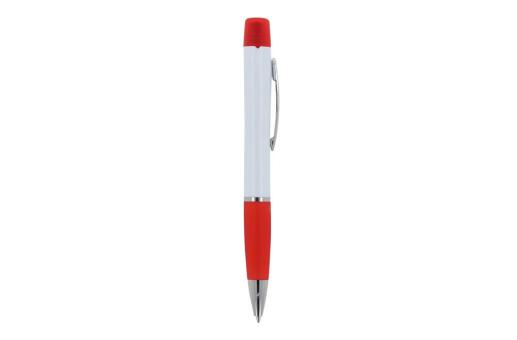 Ball pen Hawaii with tri-colour highlighter White/red