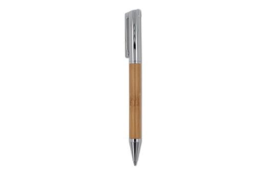 Metal ball pen and rollerball set bamboo in gift box Timber