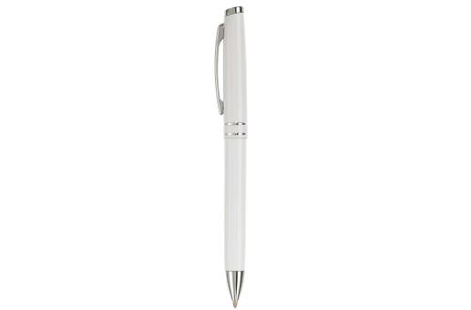 Pen set 2 stripes barrel metal White