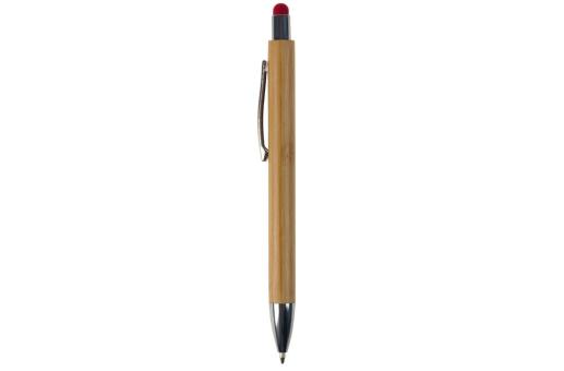 Ball pen New York bamboo with stylus Red