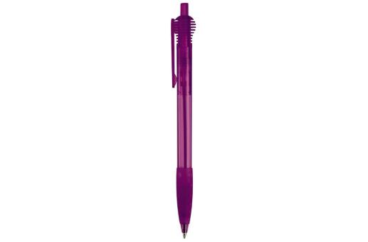 Cosmo ball pen transparent rubber round clip Transparent purple