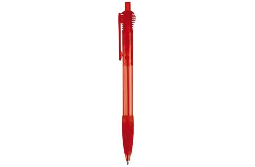 Cosmo ball pen transparent rubber round clip Transparent red