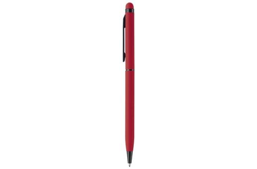 Kugelschreiber Stylus Metall gummiert Rot