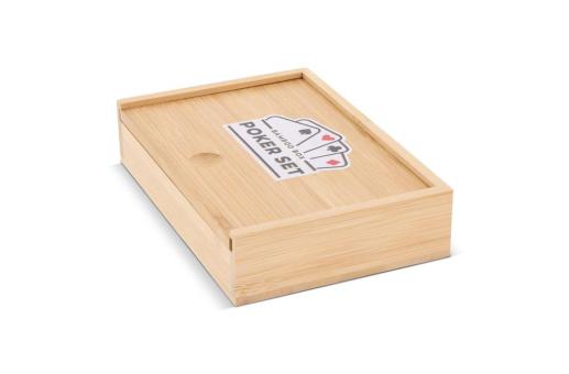 Pokerset in Bambus-Geschenkbox Holz