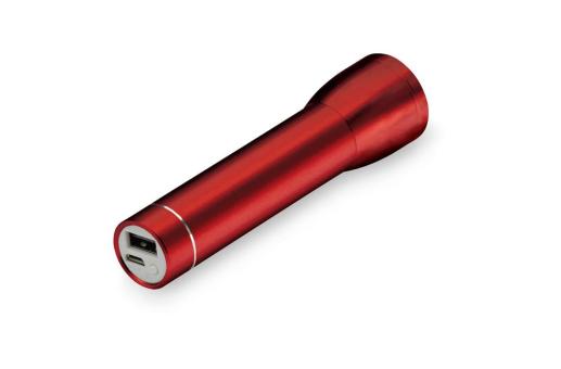 Taschenlampe mit Powerbank 2200mAh Rot