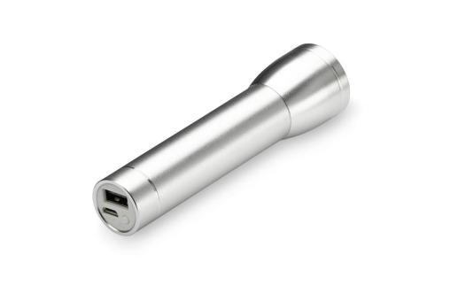 Powerbank flashlight 2.200mAh Silver