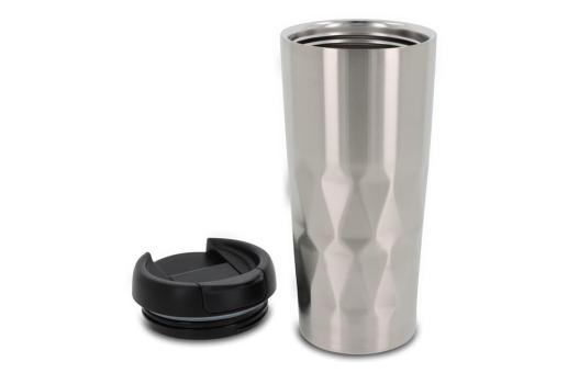 Thermo mug diamond pattern 450ml Silver