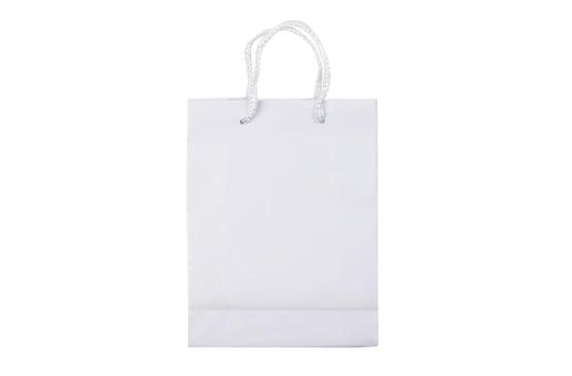 Laminierte Papiertasche, klein Weiß