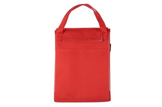 Gefaltete Kühltasche und Picknickmatte Rot